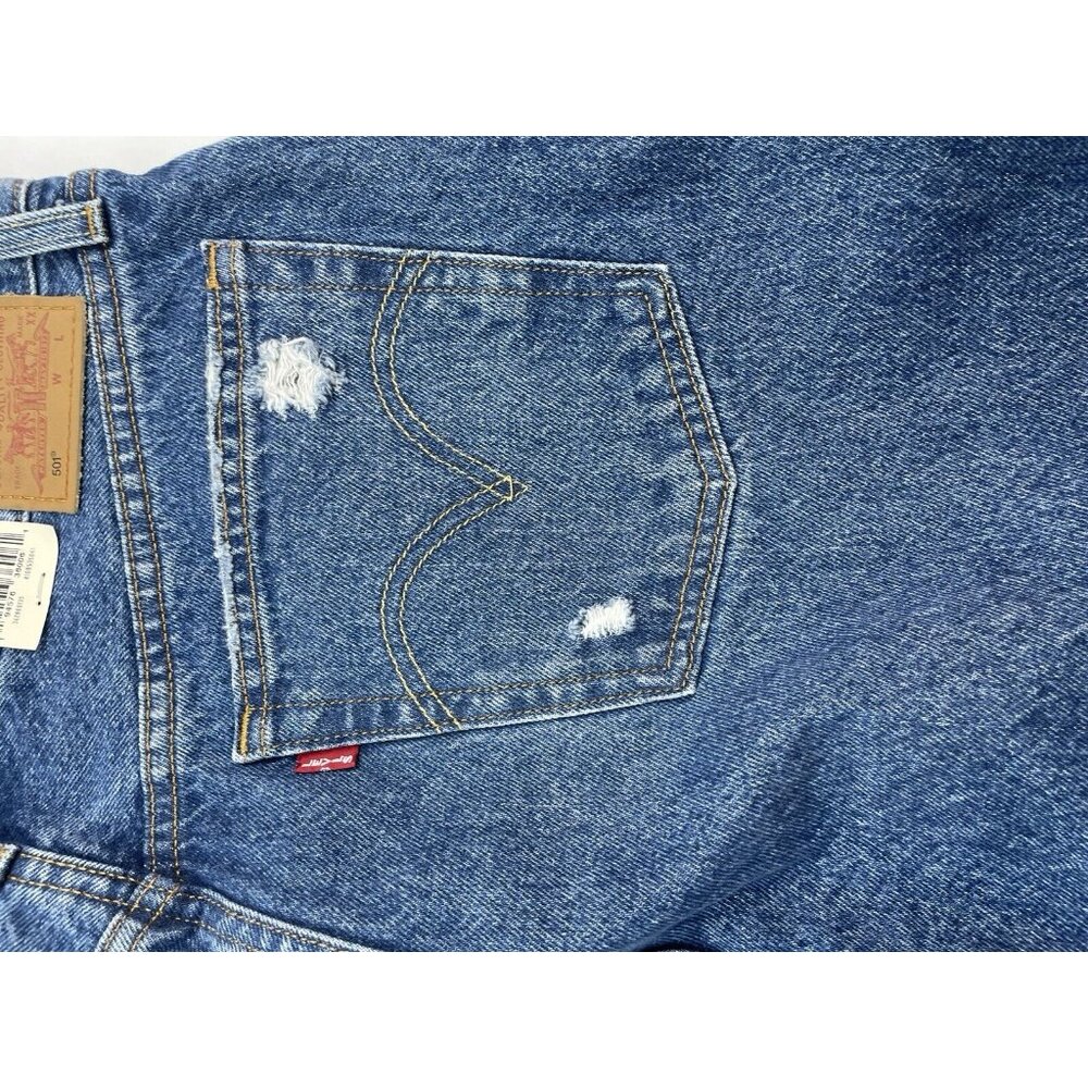 Levi's Premium 501 Original Cropped Women's Sz 31x26 Button Fly Distressed Jeans - Picture 15 of 16
